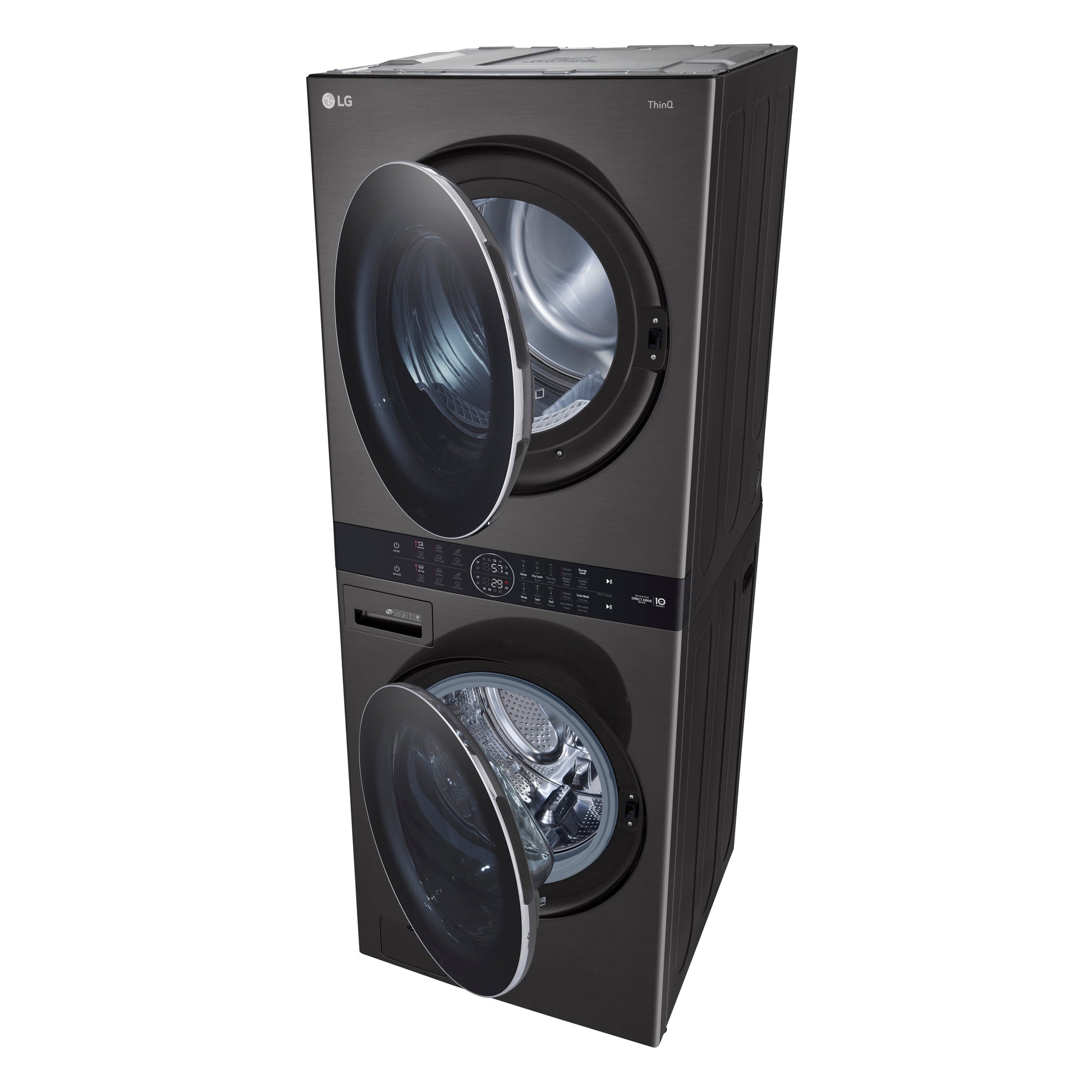 LG WashTower Electric Stacked Laundry Center with 4.5-cu ft Front load Washer and 7.4-cu ft Dryer ( Black Steel )