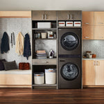 LG WashTower Electric Stacked Laundry Center with 4.5-cu ft Front load Washer and 7.4-cu ft Dryer ( Black Steel )
