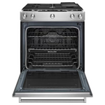 KitchenAid 30-in 5 Burners 5.8-cu ft Self-cleaning Convection Oven Slide-in Natural Gas Range (Stainless Steel)