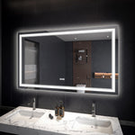 60x36 LED Lighted Mirror for Bathroom with Front Light and Backlit, Dimmable Anti-Fog Wall Bathroom Mirror with Led Lights, Power-Off Memory, Water Proof, Decor Vanity Mirror
