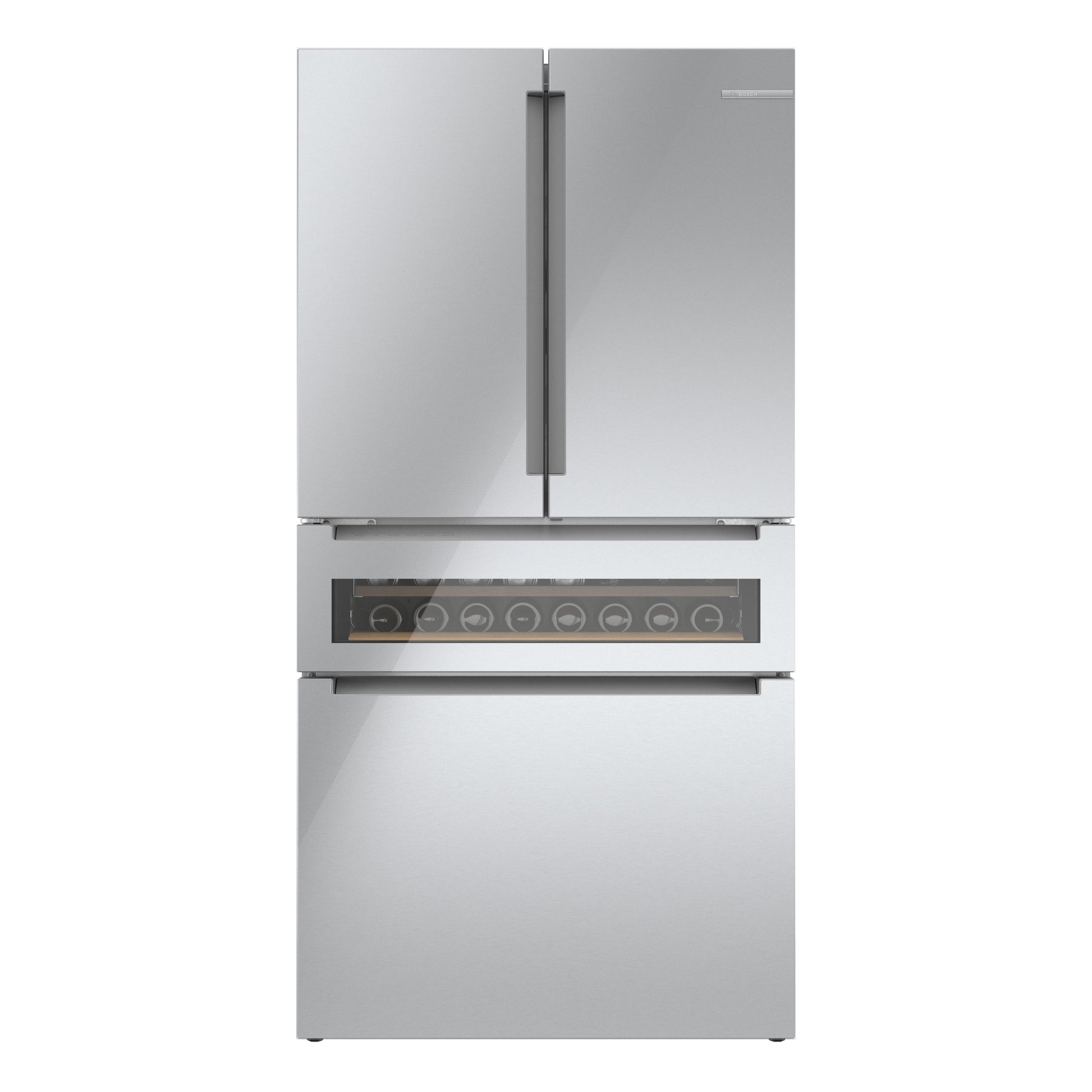 Bosch Counter-Depth 800 Series 21-cu ft 4 -Door 36-in Wide French Door Refrigerator with Ice Maker ( Stainless steel ) ENERGY STAR Certified