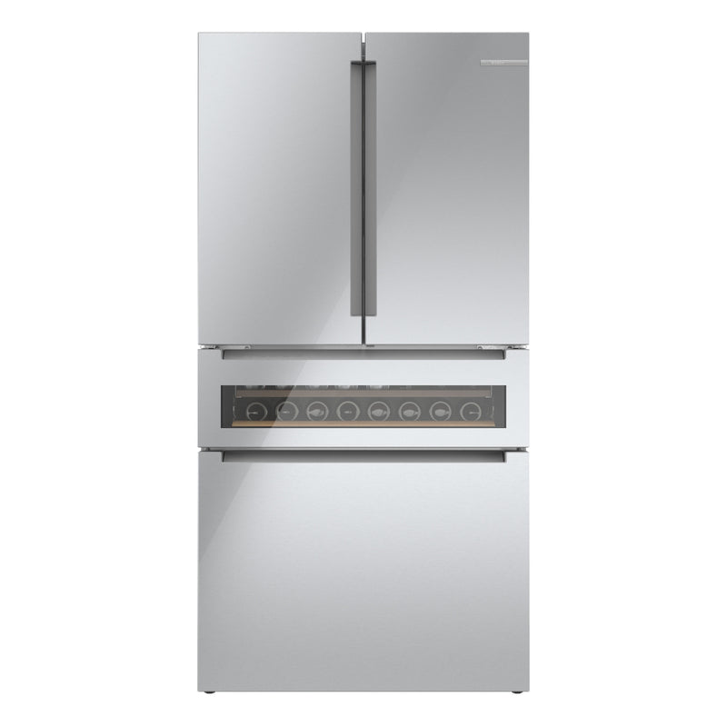 Bosch Counter-Depth 800 Series 21-cu ft 4 -Door 36-in Wide French Door Refrigerator with Ice Maker ( Stainless steel ) ENERGY STAR Certified