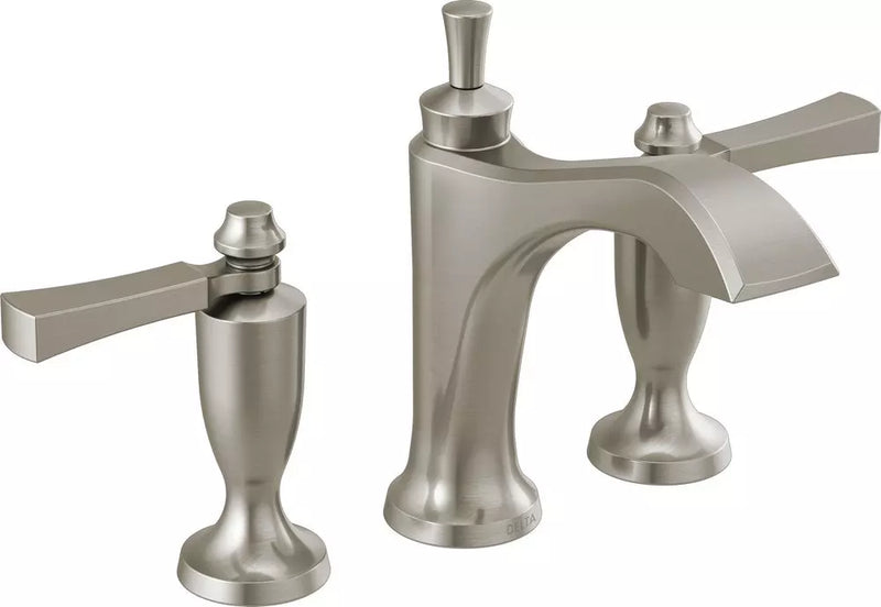 Delta Dorval Two Handle Widespread Bathroom Faucet in Stainless Steel, 3556-SSMPU-DST, MRSP: $1013, FINAL PRICE: $399.99 + TAX