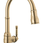 Delta Broderick Single Handle Pull-Down Kitchen Faucet in Champagne Bronze