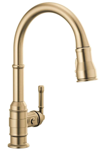 Delta Broderick Single Handle Pull-Down Kitchen Faucet in Champagne Bronze