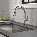 Delta Coranto Single Handle Pull-Down Kitchen Faucet in Arctic Stainless Steel, MSRP: $570, FINAL PRICE: $199.99 + TAX