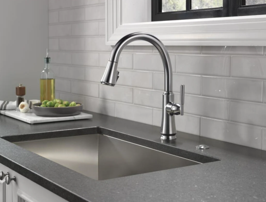 Delta Coranto Single Handle Pull-Down Kitchen Faucet in Arctic Stainless Steel, MSRP: $570, FINAL PRICE: $199.99 + TAX