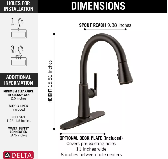 Delta Coranto Single Handle Pull-Down Kitchen Faucet in Venetian Bronze
