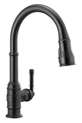 Delta Broderick Single Handle Pull-Down Kitchen Faucet  in Matte Black, 9190-BL-DST, MSRP: $739, FINAL PRICE: $299.99 + TAX