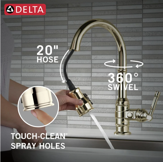 Delta Broderick Single Handle Pull-Down Kitchen Faucet  in Matte Black, 9190-BL-DST, MSRP: $739, FINAL PRICE: $299.99 + TAX
