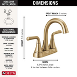 Delta Kayra Two Handle Centerset Bathroom Faucet in Chrome, MSRP: $211.30, FINAL PRICE: $59.99 + TAX