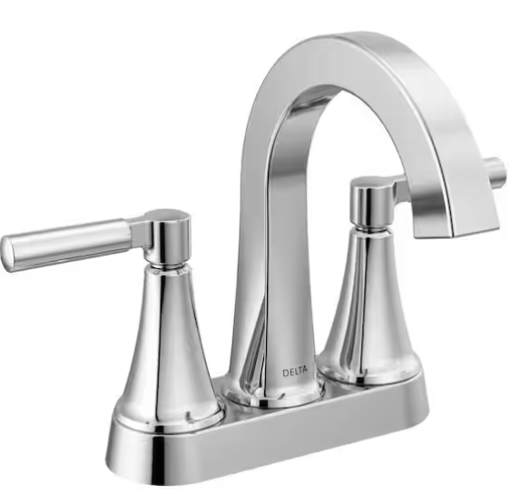 Delta Lorna Two Handle Centerset Bathroom Faucet in Chrome, 25839LF, MSRP: $99.68, FINAL PRICE: $49.99 + TAX