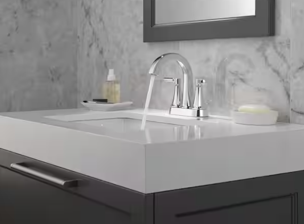 Delta Lorna Two Handle Centerset Bathroom Faucet in Chrome, 25839LF, MSRP: $99.68, FINAL PRICE: $49.99 + TAX