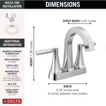 Delta Lorna Two Handle Centerset Bathroom Faucet in Chrome, 25839LF, MSRP: $99.68, FINAL PRICE: $49.99 + TAX