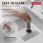 Delta Lorna Two Handle Centerset Bathroom Faucet in Chrome, 25839LF, MSRP: $99.68, FINAL PRICE: $49.99 + TAX
