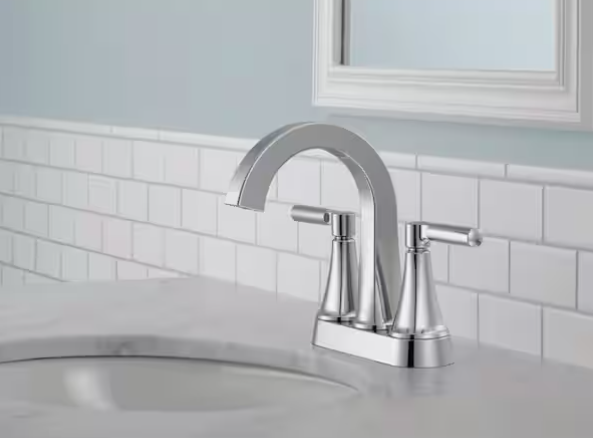 Delta Lorna Two Handle Centerset Bathroom Faucet in Chrome, 25839LF, MSRP: $99.68, FINAL PRICE: $49.99 + TAX