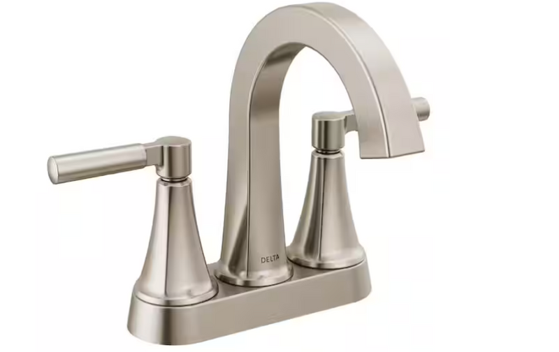 Delta Lorna Two Handle Centerset Bathroom Faucet in Brushed Nickel, 25839LF-SP, MSRP: $130.59, FINAL PRICE: $59.99 + TAX