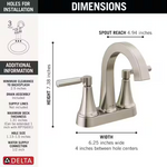 Delta Lorna Two Handle Centerset Bathroom Faucet in Brushed Nickel, 25839LF-SP, MSRP: $130.59, FINAL PRICE: $59.99 + TAX
