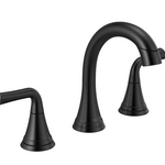 Delta Kayra Two Handle Widespread Pull-Down Bathroom Faucet in Matte Black, 3533LF-BLPDMPU