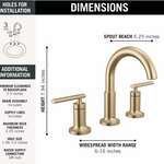 Delta Altado Two Handle Widespread Bathroom Faucet in Champagne Bronze, 35442-CZMPU-DST