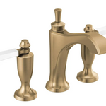 Delta Dorval Two Handle Widespread Bathroom Faucet in Champagne Bronze & Porcelain, MSRP: $819, FINAL PRICE: $439.99 + TAX