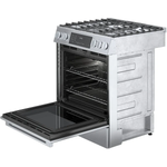 Bosch 800 Series 30-in Deep Recessed 5 burners Convection Oven Slide-In Dual Fuel Range (Stainless Steel), HDI8056U *JR2512, Retail: $3,299.00, FINAL PRICE: $1,599.99 + TAX