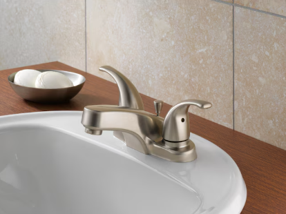 Peerless Two Handle Bathroom Faucet in Brushed Nickel, P299628LF-BN, MSRP: $73.46, FINAL PRICE: $29.99 + TAX