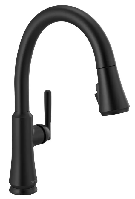 Delta Coranto Single Handle Pull-Down Kitchen Faucet In Matte Black, 9179-BL-DST, MSRP: $399, FINAL PRICE: $199.99 + TAX