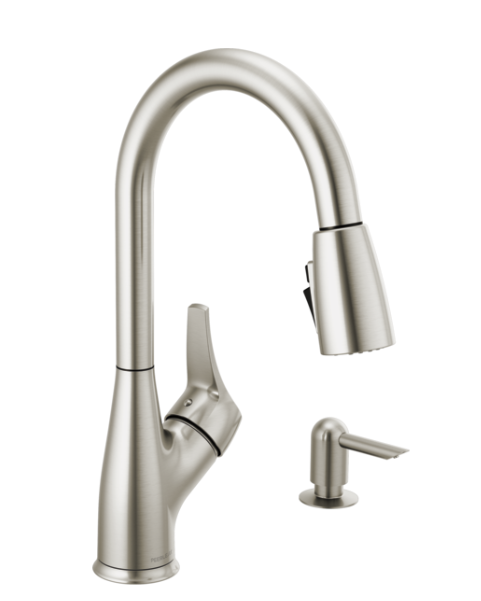 Peerless Single Handle Pull-Down Kitchen Faucet in Stainless Steel, P7901LF-SSSD-W, MSRP: $257, FINAL PRICE: $79.99 + TAX