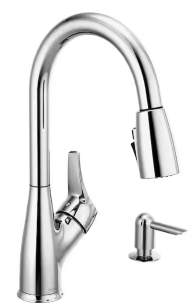 Peerless Single Handle Pull-Down Kitchen Faucet in Chrome, P7901LF-SD-W, MSRP: $140.28, FINAL PRICE: $79.99 + TAX