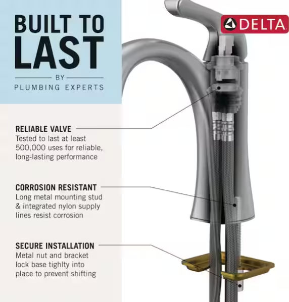 Delta Pierce Single Handle Centerset Faucet in Chrome, 15899LF, MSRP: $74.48, FINAL PRICE: $39.99 + TAX