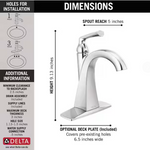 Delta Pierce Single Handle Centerset Faucet in Chrome, 15899LF, MSRP: $74.48, FINAL PRICE: $39.99 + TAX
