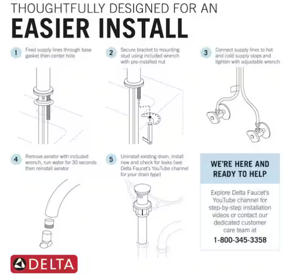 Delta Pierce Single Handle Centerset Faucet in Chrome, 15899LF, MSRP: $74.48, FINAL PRICE: $39.99 + TAX