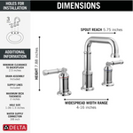 Delta Broderick Two Handle Widespread Bathroom Faucet in Lumicoat Stainless