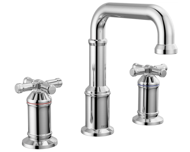 Delta Broderick Two Handle Widespread Bathroom Faucet in Lumicoat Stainless