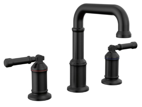 Broderick Two Handle Widespread Bathroom Faucet in Matte Black