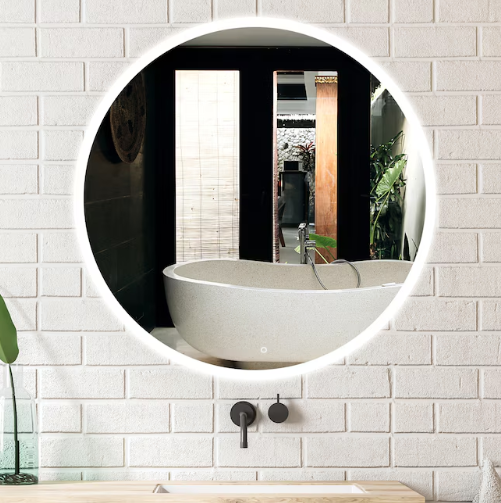HomLux Luna 32-In Frameless LED Mirror with Defogger, MA04R32TD-OL, FINAL PRICE: $219.99 + Tax