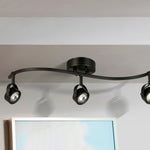 allen + roth Memphis 27-in 3 -Light Black dimmable Integrated Traditional Track Bar