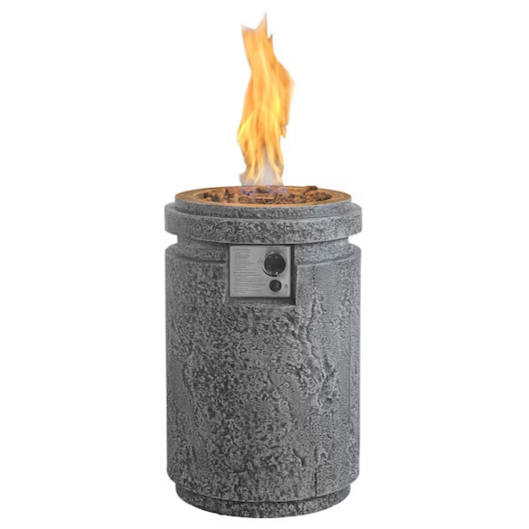 Foremost  Afterglow 18-in W 30000-BTU Charcoal Portable Composite Propane Gas Fire Column, F200134-A1 *JR2211 [FB190], MSRP: $248.00, Final Price: $159.00 + Tax