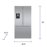 Bosch Counter-Depth 500 Series 21.6-cu ft 3-Door Smart Compatible French Door Refrigerator with Ice Maker with Water and Ice Dispenser (Stainless Steel), B36CD50SNS *HD2509, Retail: $3,299.00, FINAL PRICE: $1,999.99 + TAX