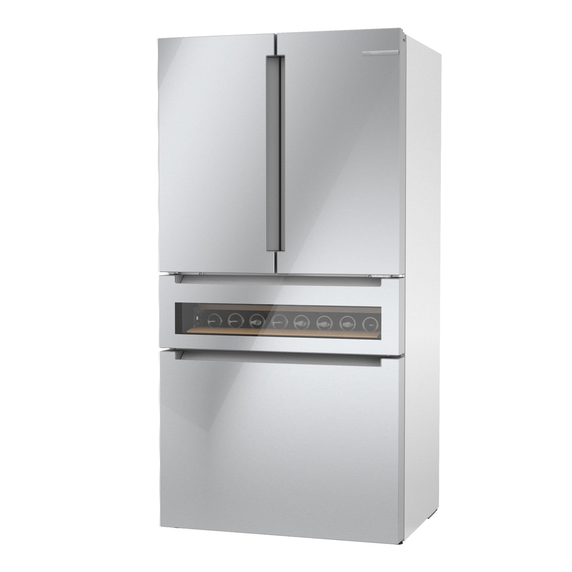Bosch Counter-Depth 800 Series 21-cu ft 4 -Door 36-in Wide French Door Refrigerator with Ice Maker ( Stainless steel ) ENERGY STAR Certified
