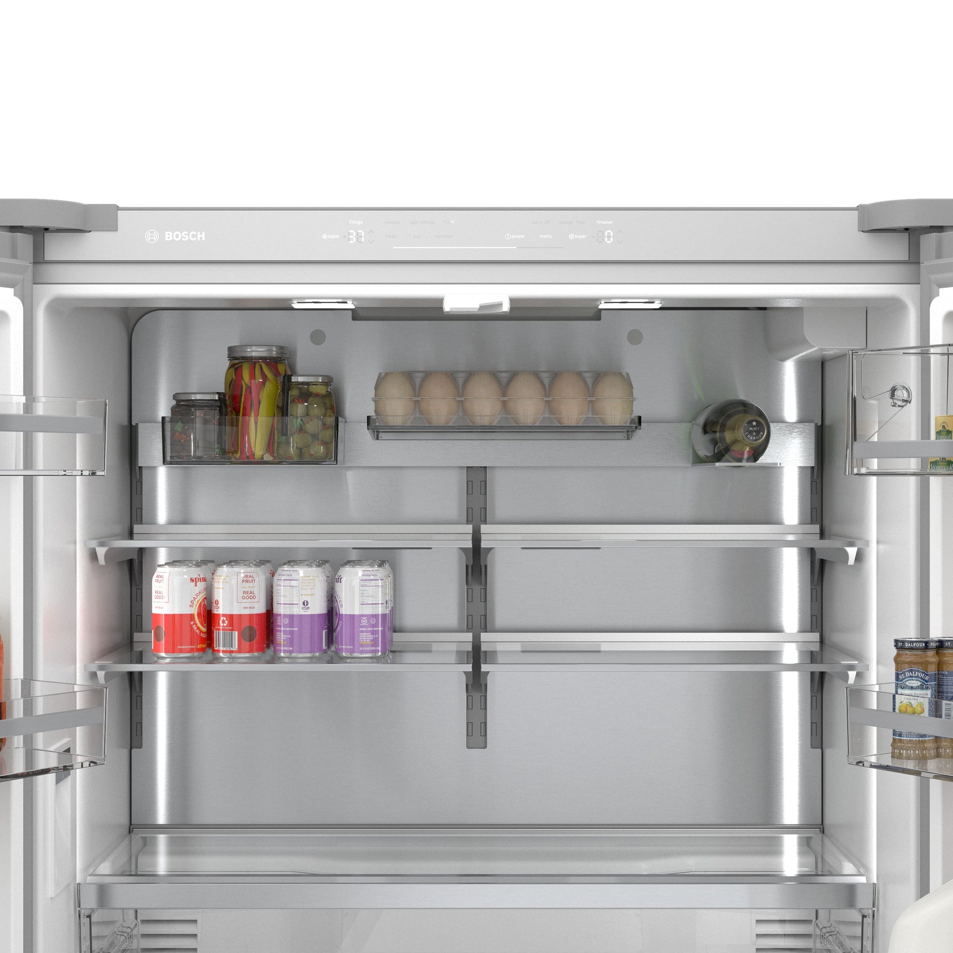 Bosch Counter-Depth 800 Series 21-cu ft 4 -Door 36-in Wide French Door Refrigerator with Ice Maker ( Stainless steel ) ENERGY STAR Certified