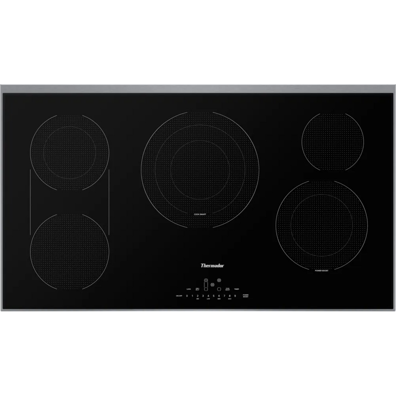 Thermador Touch Control Electric Cooktop 36-in Surface Mount with Frame in Stainless Steel, CET366YB *JR2512, Retail: $2,599.00, FINAL PRICE: $1,399.99 + TAX