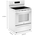 Whirlpool 30-in Glass Top 5 burners 5.3-cu ft Freestanding Electric Range ( White )