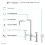 Swiss Madison Avallon Kitchen Faucet in Polished Chrome, SM-KF79C, MSRP: $323.29, FINAL  PRICE: $129.99 + TAX