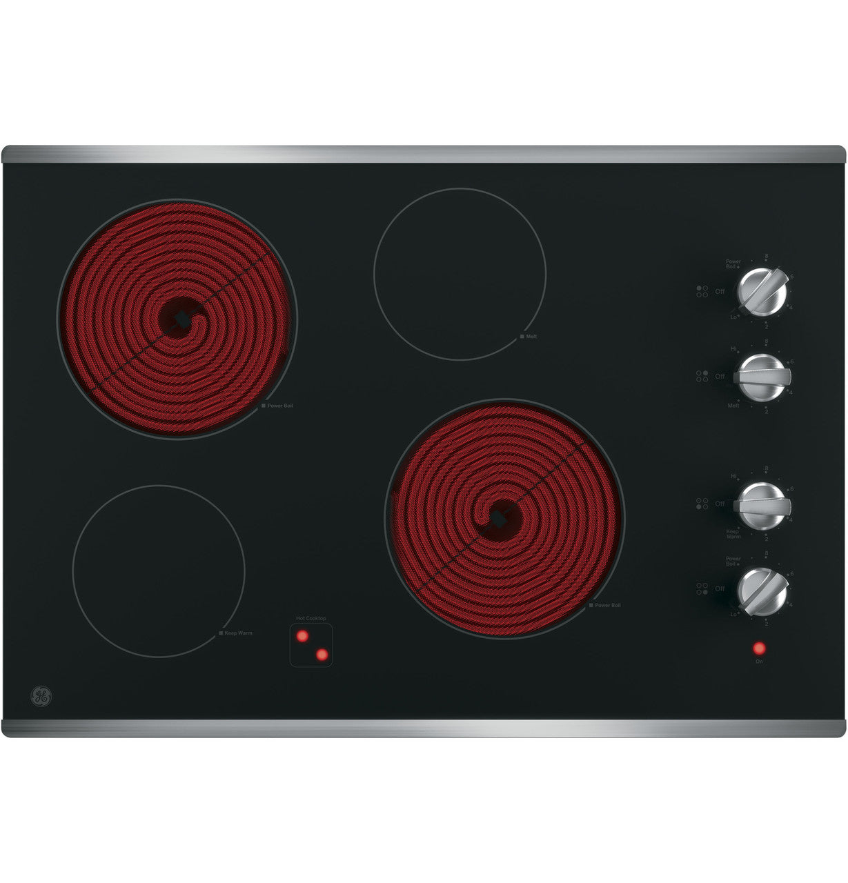 GE 30-in 4 Burners Smooth Surface (Radiant) Stainless Steel Electric Cooktop, JP3030SWSS *JR2507, Retail: $1,249.00, FINAL PRICE: $499.99 + TAX