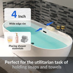 WOODBRIDGE 72" L x 35-3/8" W x 22-7/8" H Acrylic Freestanding Bathtub Contemporary Soaking White Tub with Matte Black Overflow and Drain, B0059-MB, MSRP: $1,368.00, Final Price: $699.99 + Tax