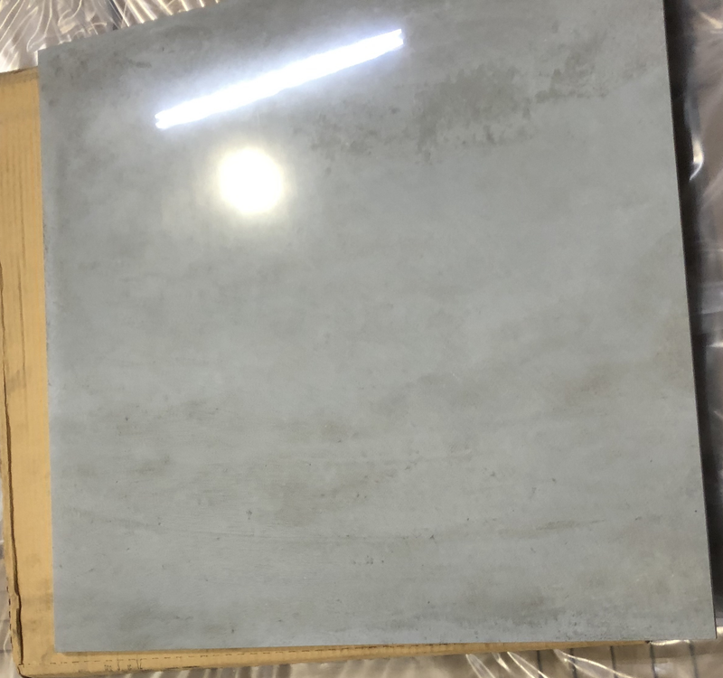 Ash Plus One 24x24 *SECONDS* Polished Porcelain by Milestone, 10mm, 3pcs, 52.8 lbs, 12sf, Retail: $4.63/sf, Special: $12.72/pc, Loc: MT11-G