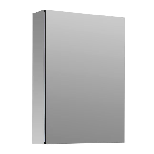 Alpine Reserve 16-in x 20-in Fog Free Surface/Recessed Mount Silver Mirrored Square Soft Close Medicine Cabinet