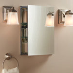 Alpine Reserve 16-in x 20-in Fog Free Surface/Recessed Mount Silver Mirrored Square Soft Close Medicine Cabinet